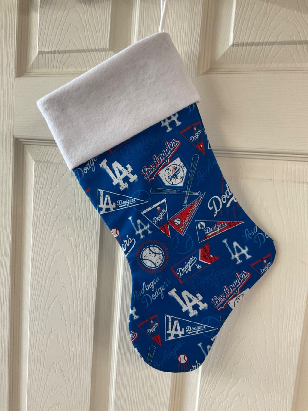 LA Dodgers pennant Christmas Stocking