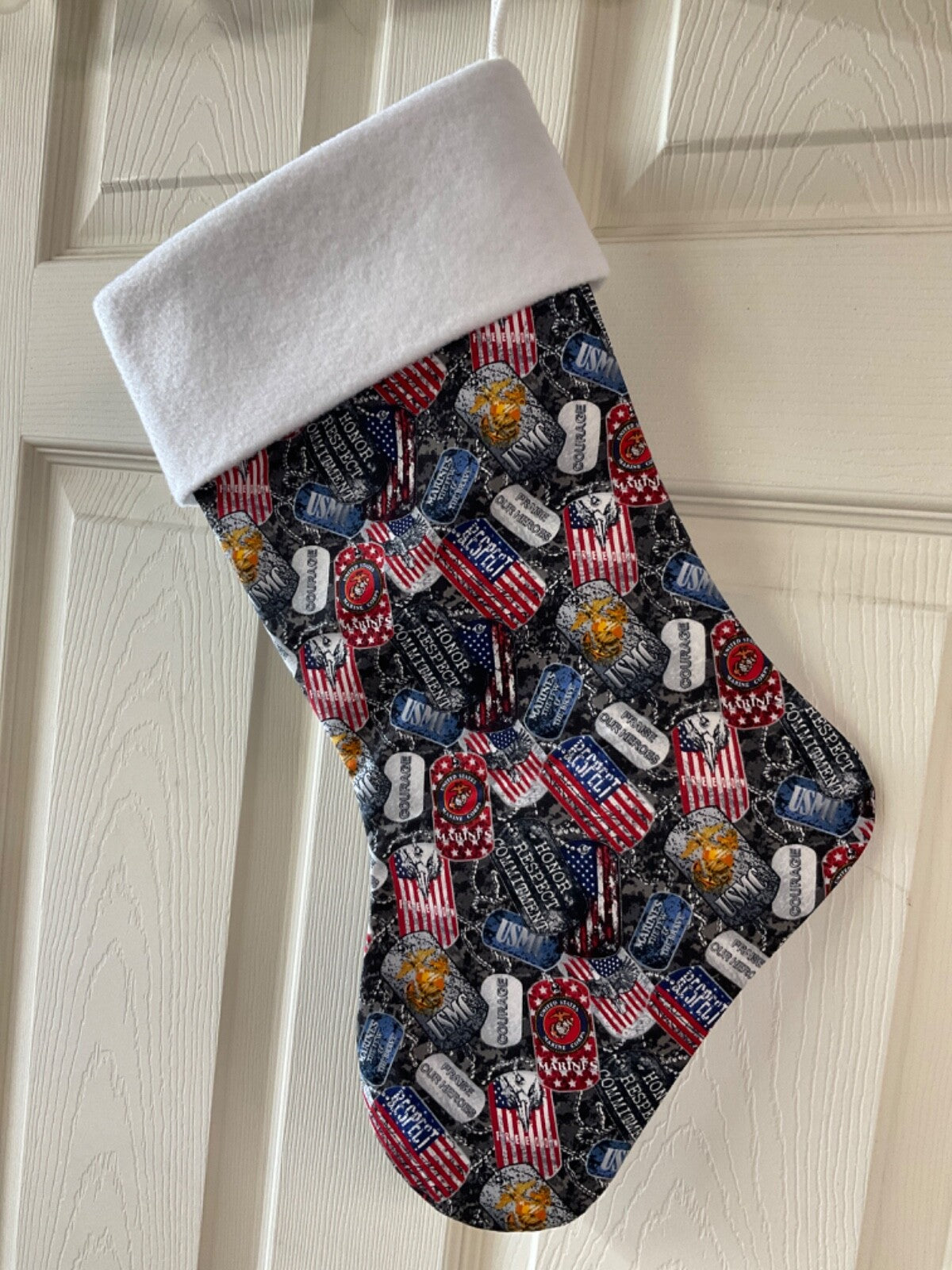 US Marine Dog Tag Christmas Stocking