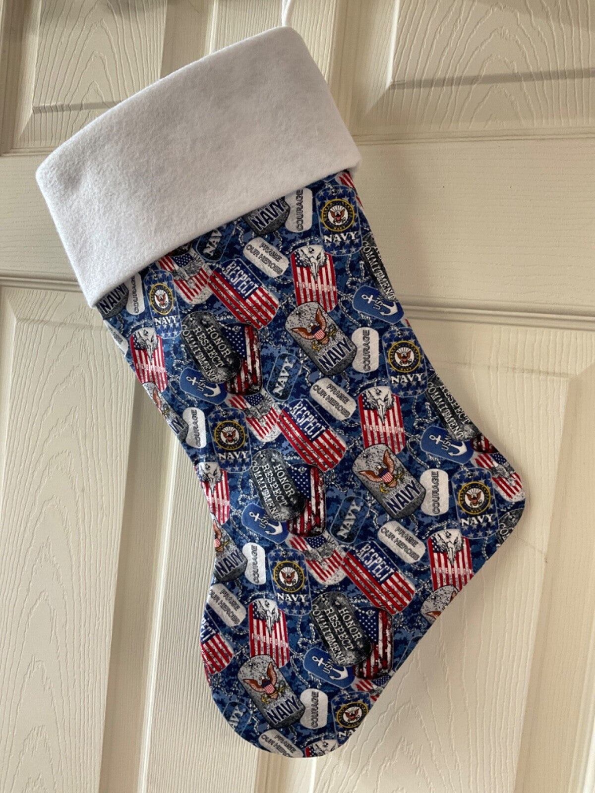 US Navy Dog Tag  Christmas Stocking