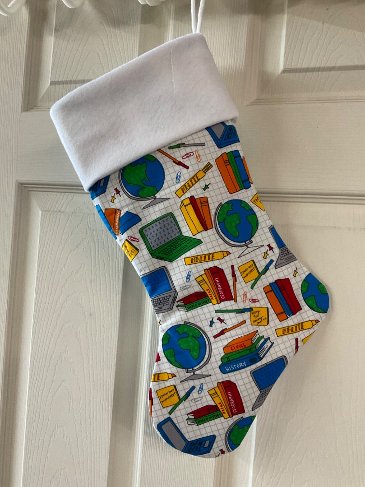 School supplies logo Christmas Stocking