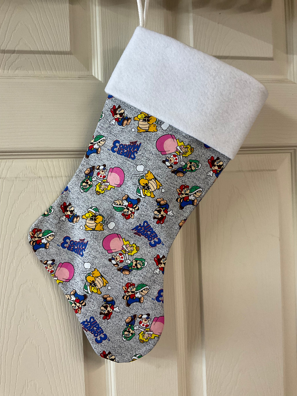 Super Mario grey  Christmas Stocking