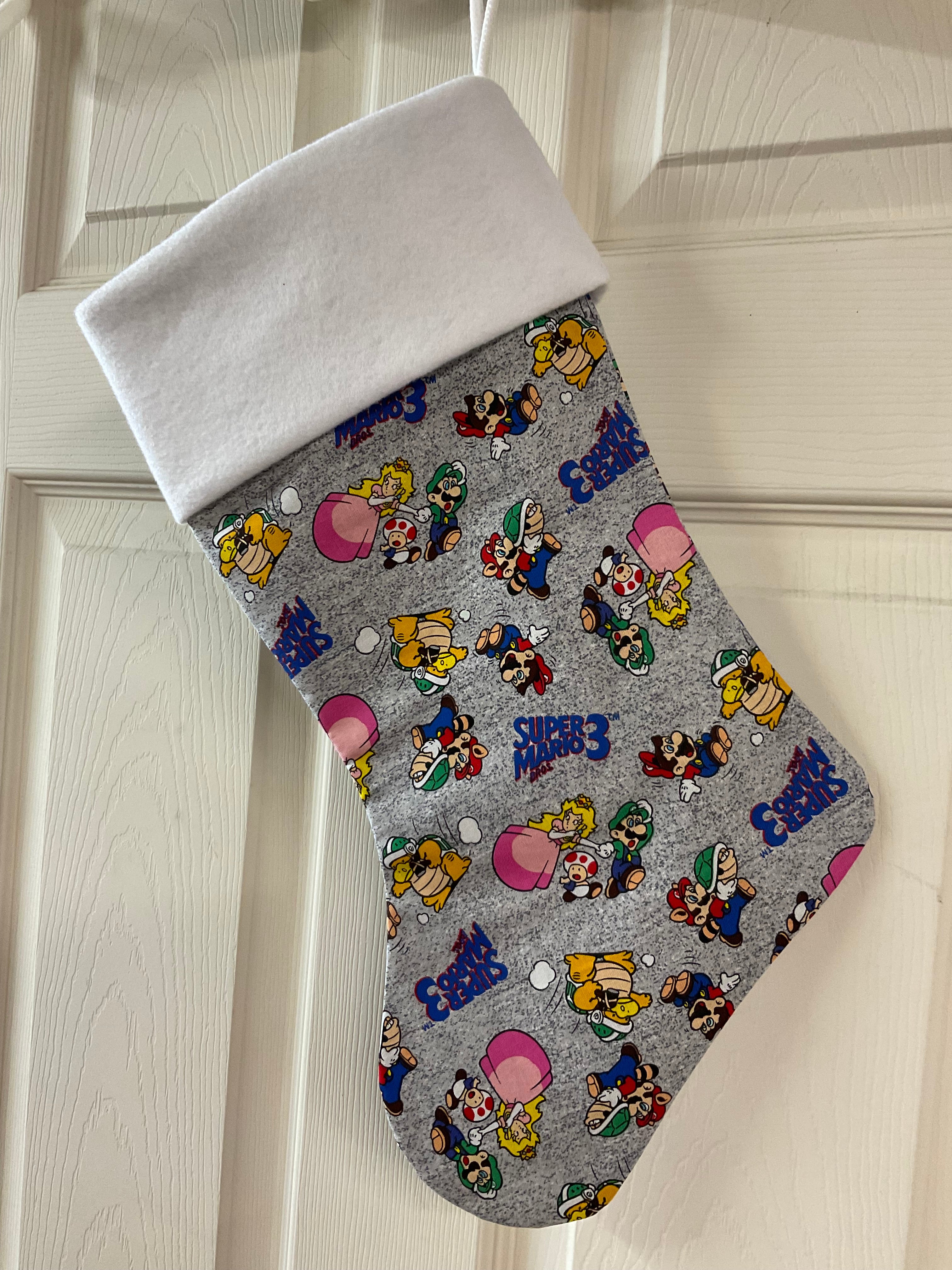 Super Mario grey  Christmas Stocking